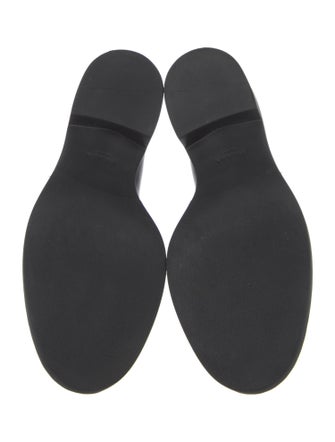 Prada Enameled Metal Triangle Leather Oxfords