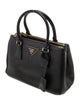 Prada Enameled Metal Triangle Galleria Double Zip Mini