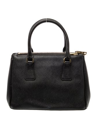 Prada Enameled Metal Triangle Galleria Double Zip Mini