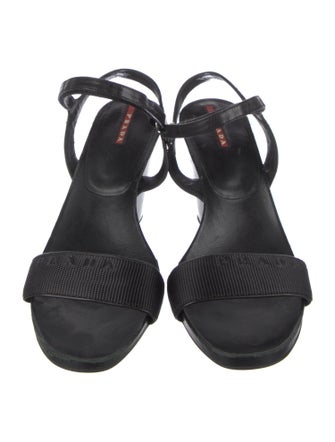 Prada Sport Leather Slingback Sandals