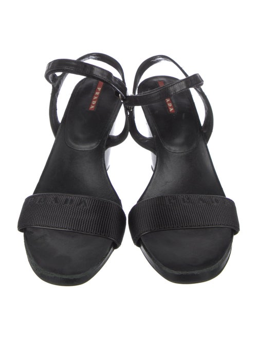 Prada Sport Leather Slingback Sandals