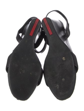 Prada Sport Leather Slingback Sandals