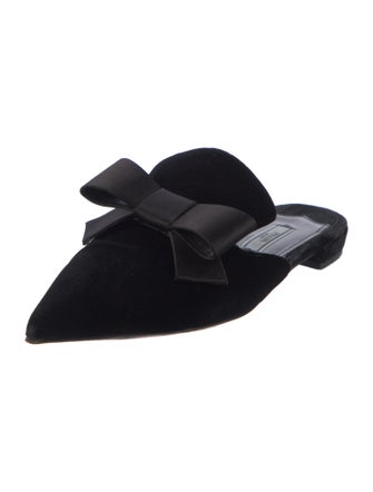 Prada Velvet Bow Accents Mules