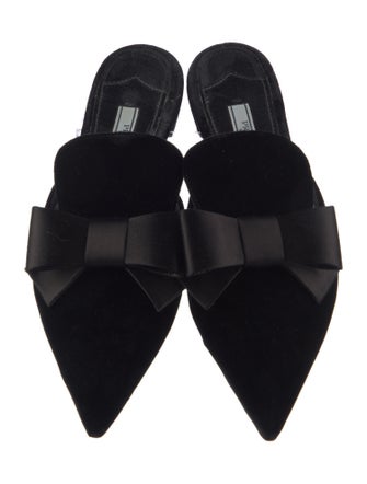 Prada Velvet Bow Accents Mules