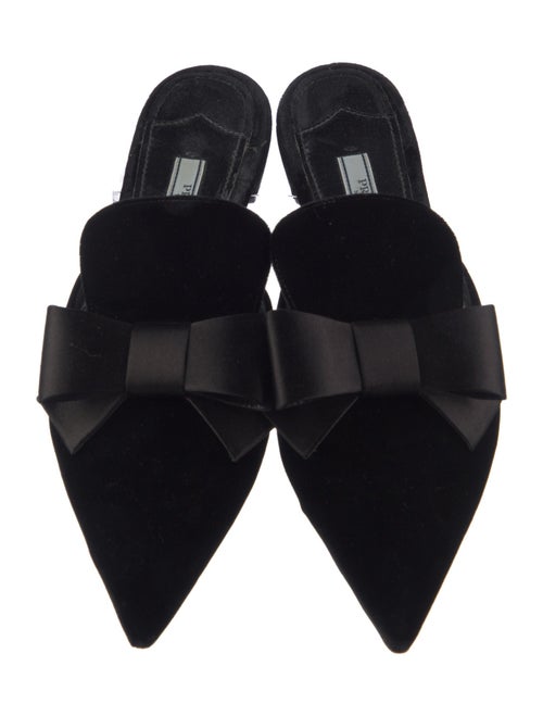 Prada Velvet Bow Accents Mules