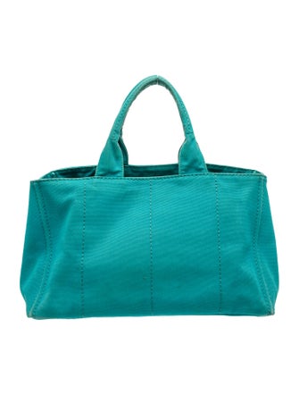 Prada Enameled Metal Triangle Weekender Bag