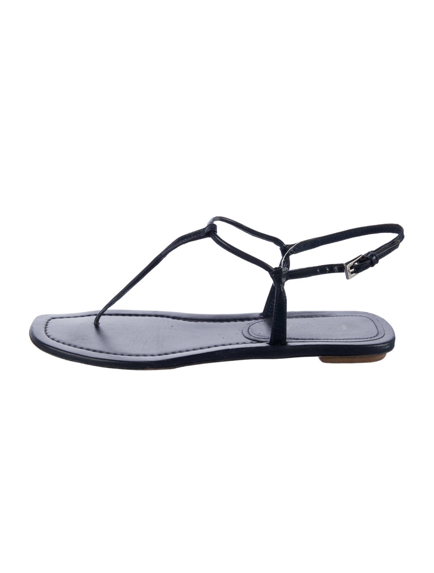 Prada Leather T-Strap Sandals