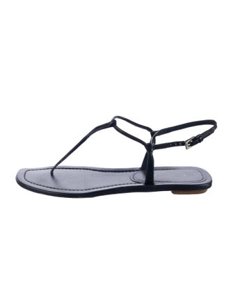 Prada Leather T-Strap Sandals