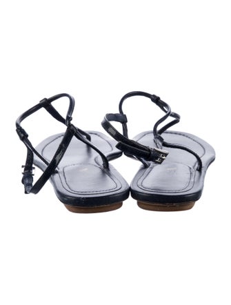 Prada Leather T-Strap Sandals