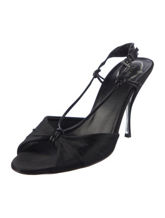 Prada Satin Slingback Sandals