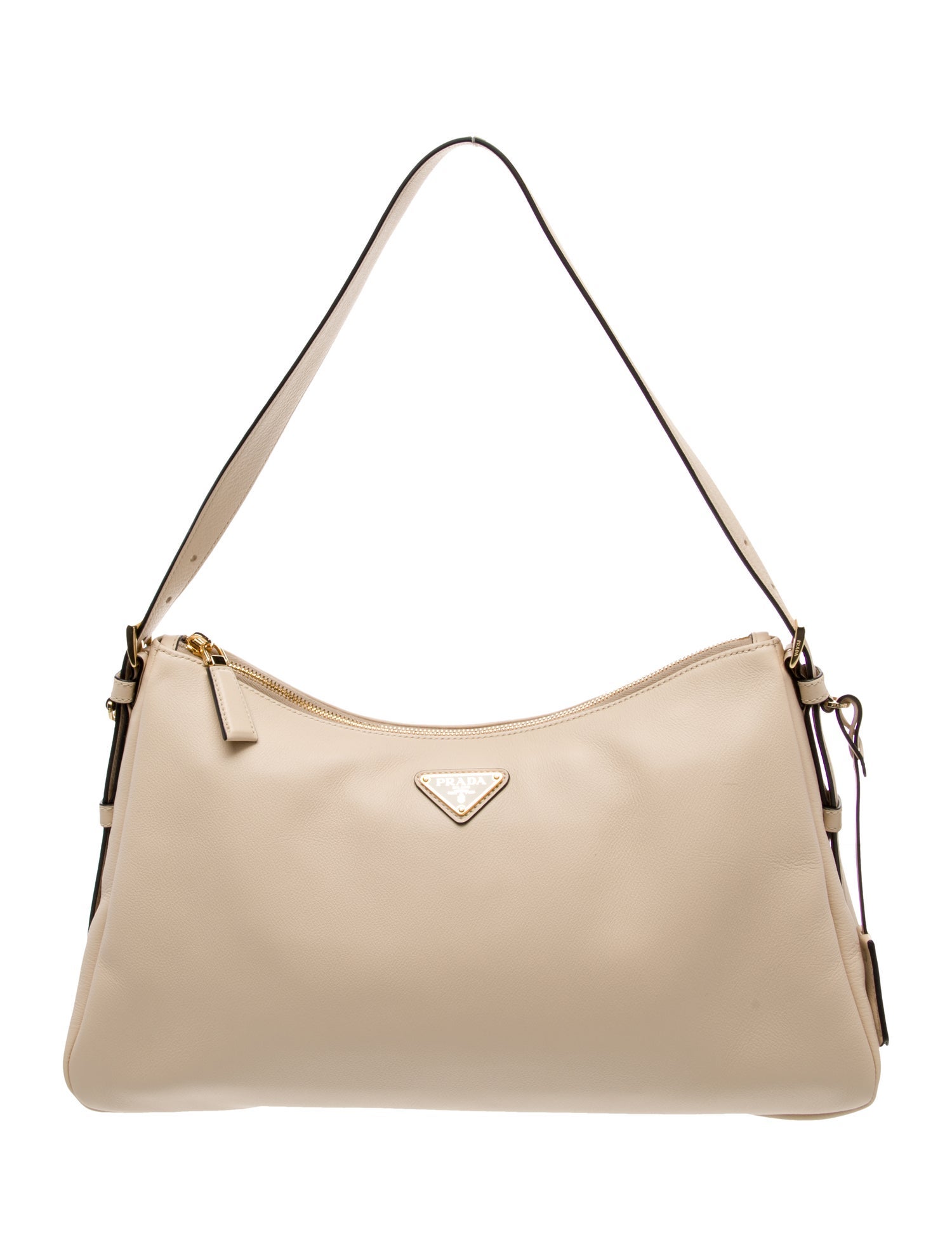 Prada Enameled Metal Triangle Aimee Large