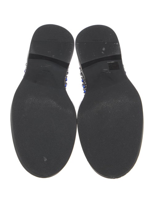 Prada Enameled Metal Triangle Leather Loafers