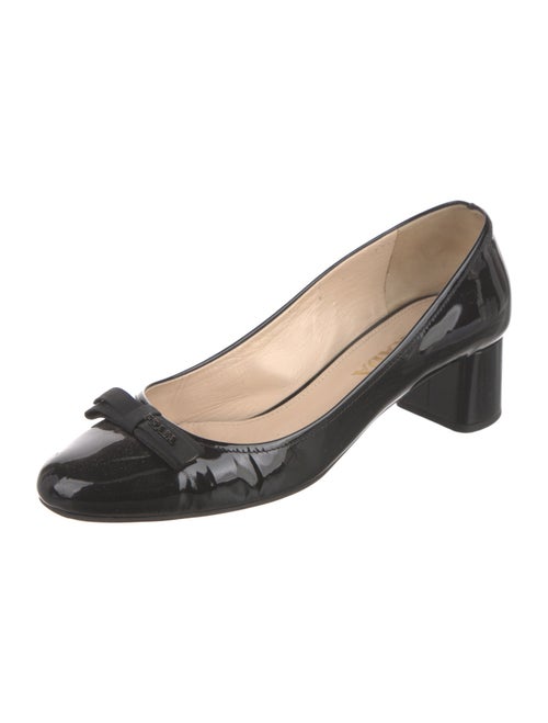 Prada Patent Leather Bow Accents Pumps