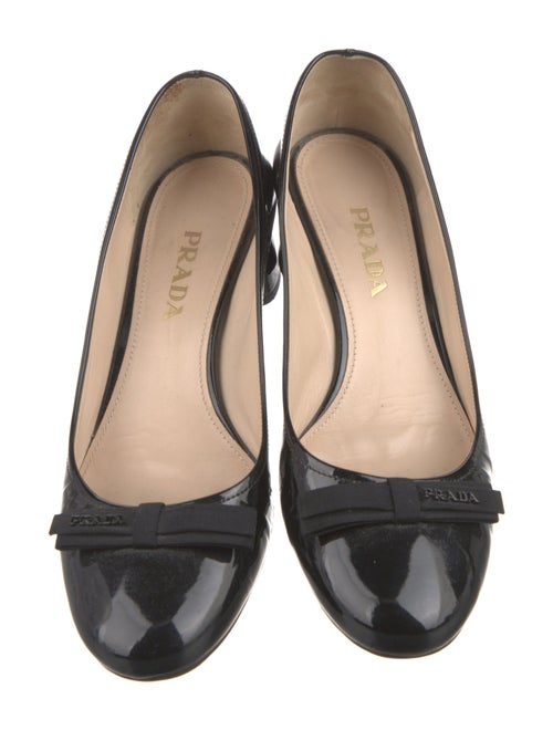 Prada Patent Leather Bow Accents Pumps