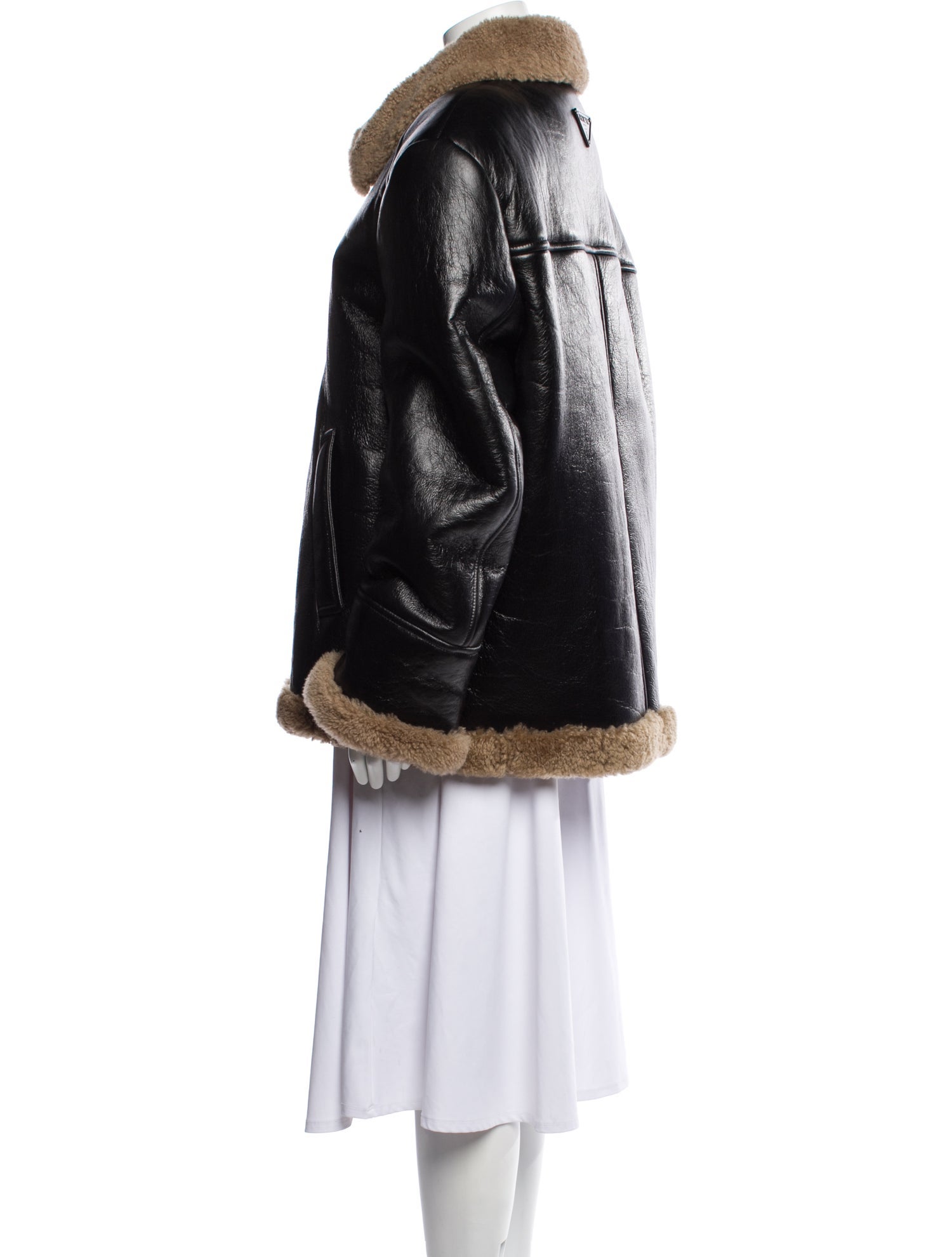 Prada 2022 Leather Fur Coat w/ Tags