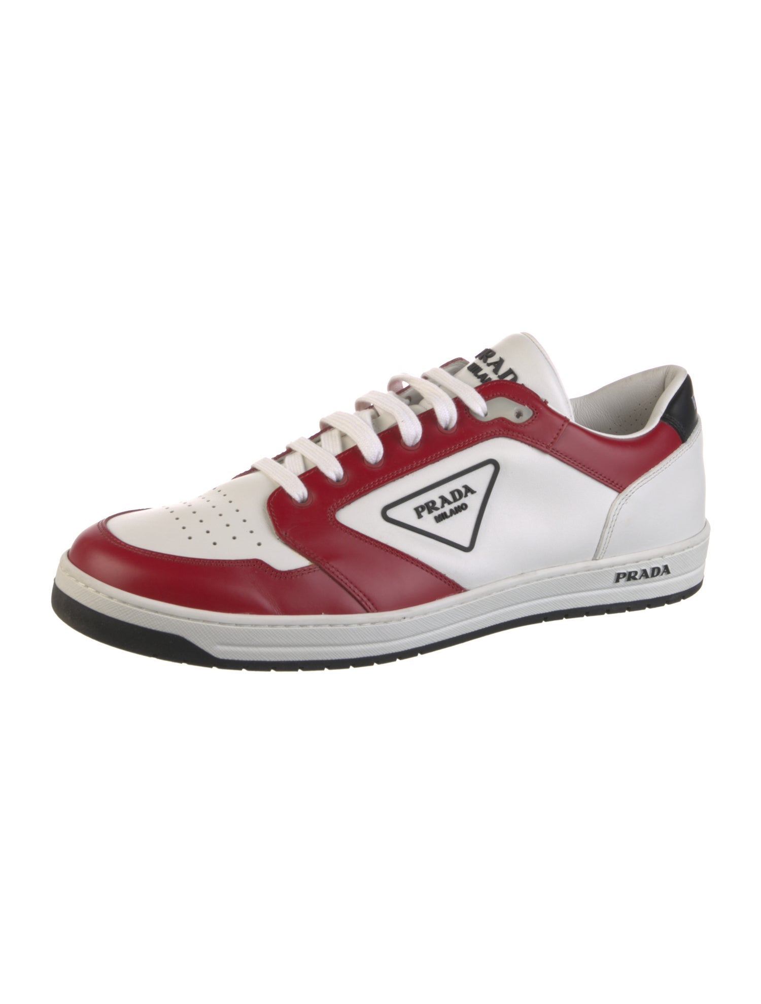 Prada Leather Colorblock Pattern Sneakers