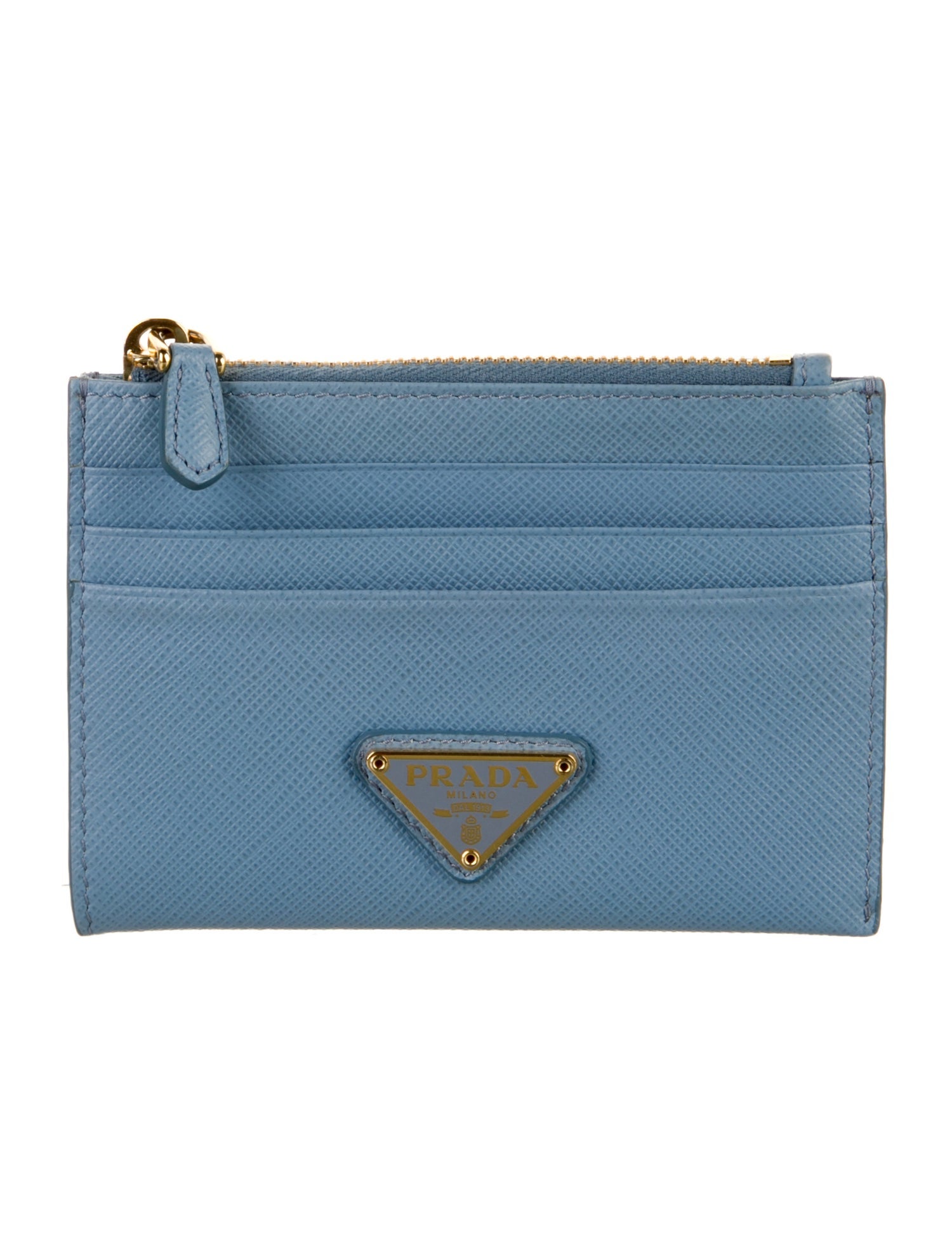 Prada Saffiano Triangle Leather Wallet
