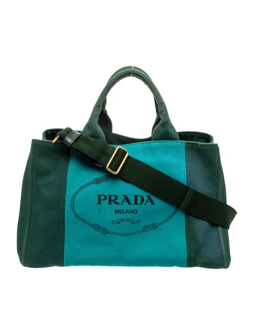 Prada Enameled Metal Triangle Canapa