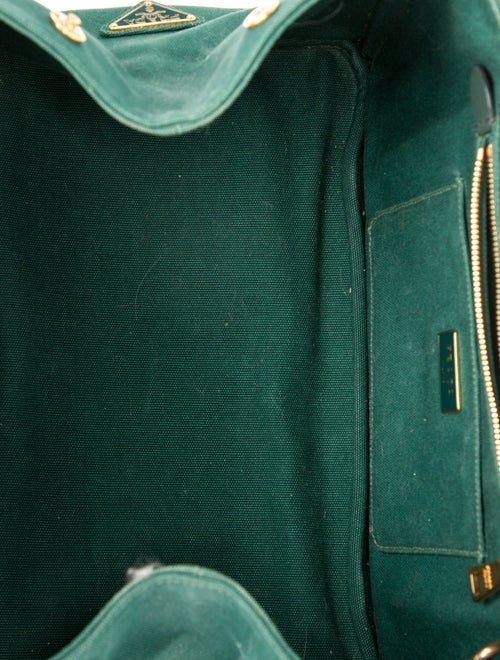 Prada Enameled Metal Triangle Canapa