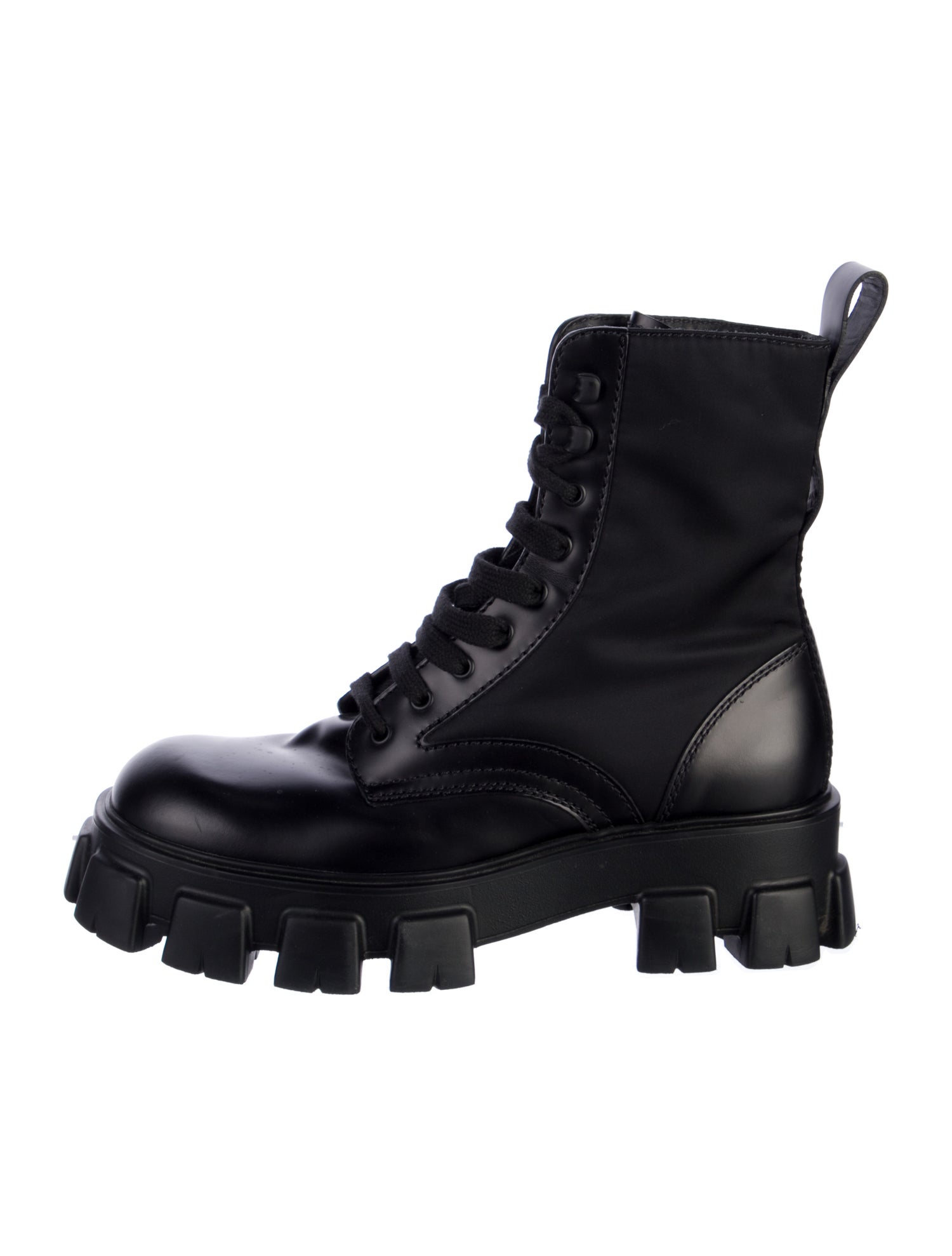 Prada Leather Combat Boots