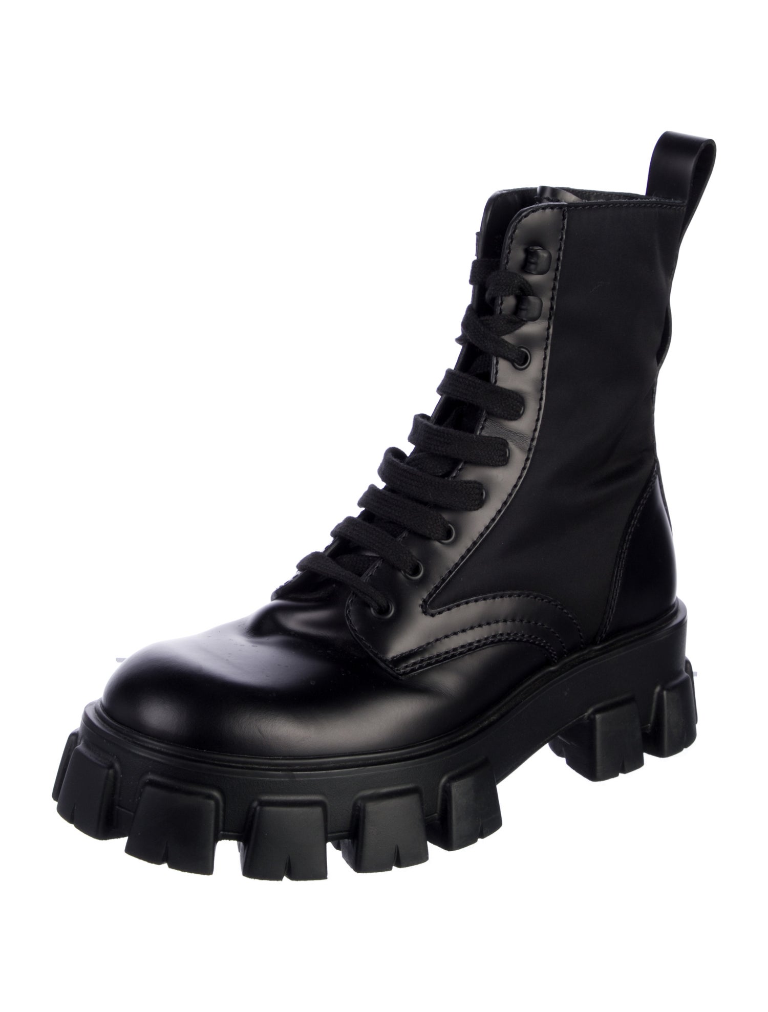 Prada Leather Combat Boots