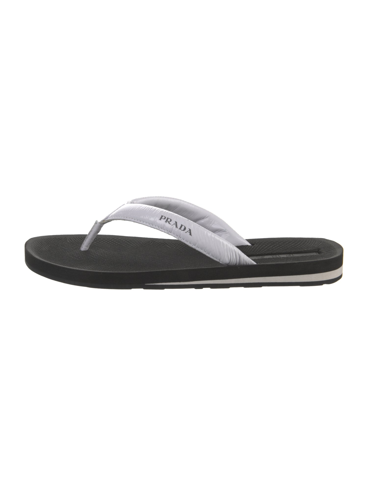 Prada Rubber Colorblock Pattern Flip Flops