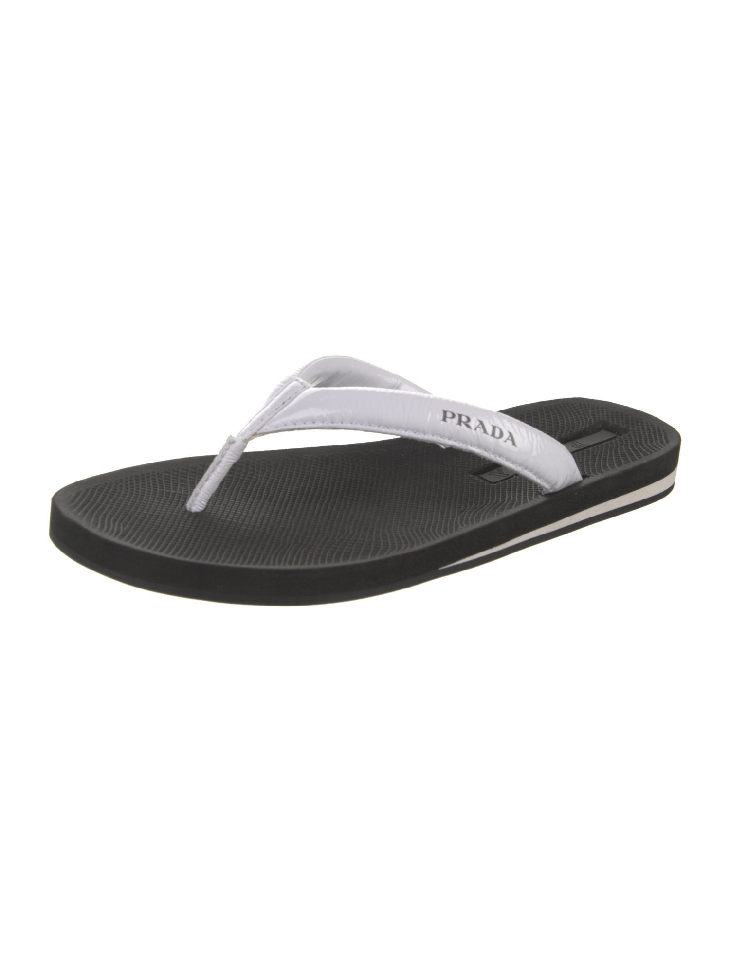 Prada Rubber Colorblock Pattern Flip Flops