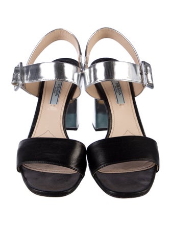 Prada Leather Slingback Sandals