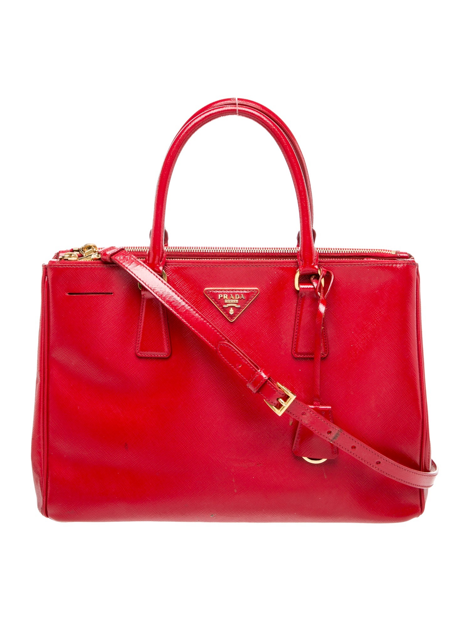 Prada Saffiano Lux Leather Galleria Double Zip