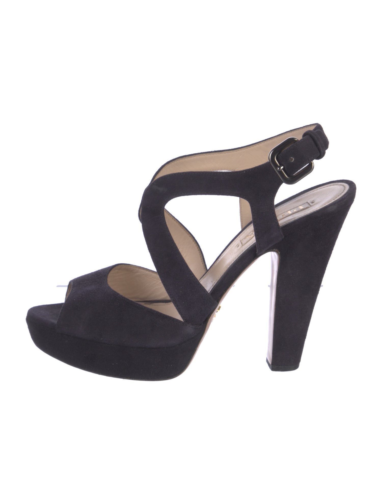 Prada Suede Cutout Accent Sandals