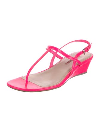 Prada Sport Patent Leather T-Strap Sandals