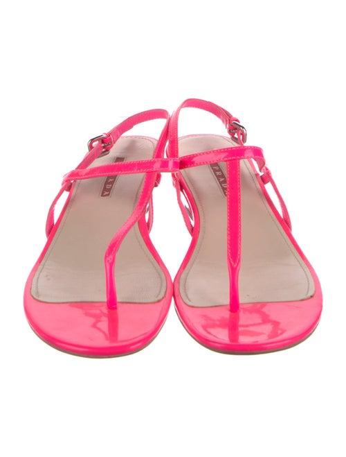 Prada Sport Patent Leather T-Strap Sandals
