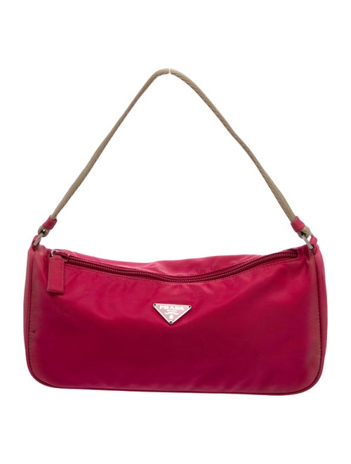 Prada Enameled Metal Triangle Top Handle Bag