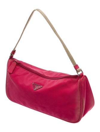 Prada Enameled Metal Triangle Top Handle Bag