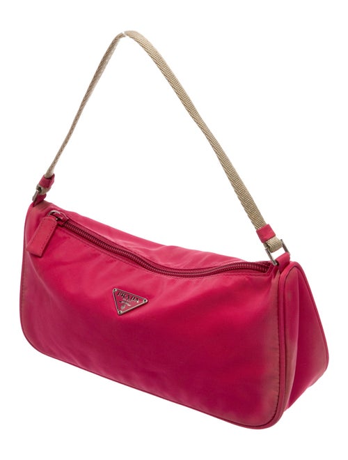 Prada Enameled Metal Triangle Top Handle Bag