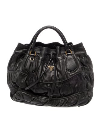 Prada Cervo Leather Top Handle Bag
