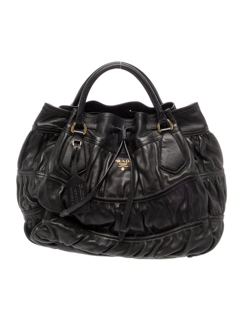 Prada Cervo Leather Top Handle Bag