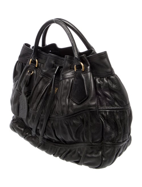 Prada Cervo Leather Top Handle Bag