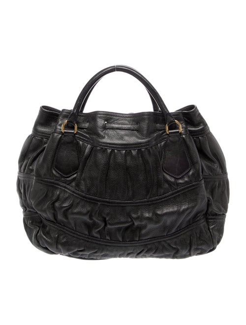 Prada Cervo Leather Top Handle Bag