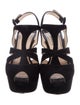 Prada Suede Cutout Accent T-Strap Pumps