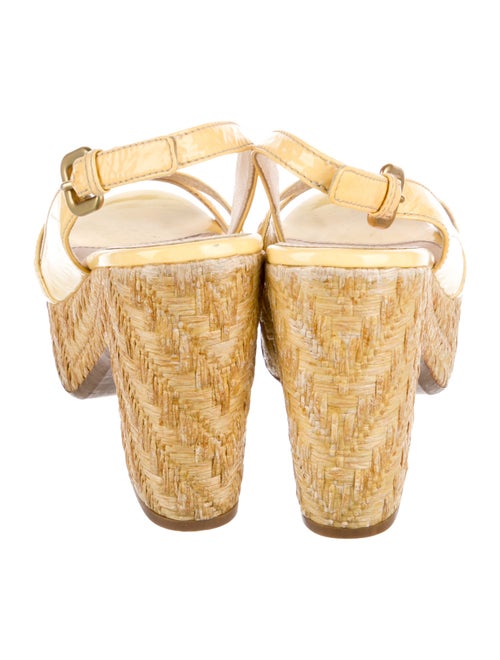 Prada Patent Leather Floral Print Slingback Sandals