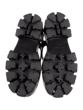 Prada Enameled Metal Triangle Rubber Slingback Sandals