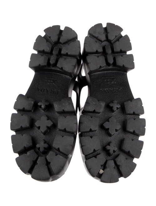 Prada Enameled Metal Triangle Rubber Slingback Sandals