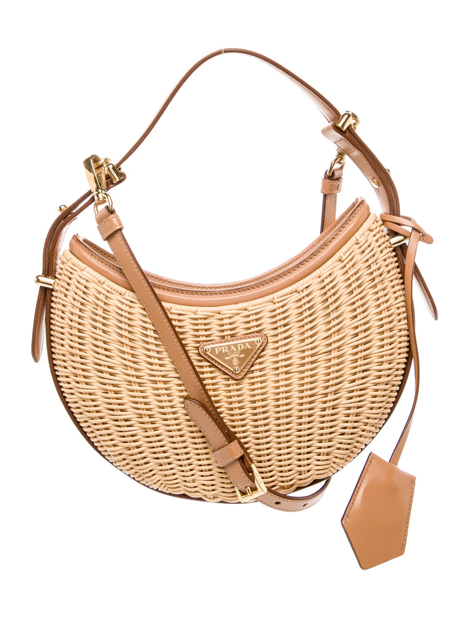 Prada Enameled Metal Triangle Arque