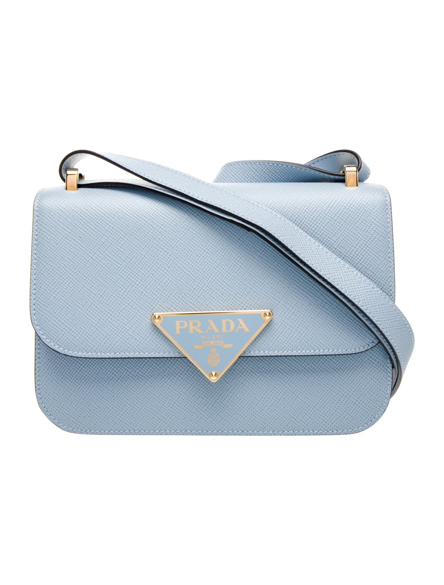 Prada Enameled Metal Triangle Emblème