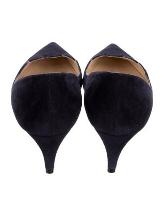 Prada Suede Scalloped Accent Pumps