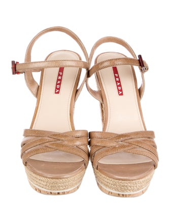 Prada Sport Leather Animal Print Espadrilles