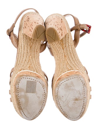Prada Sport Leather Animal Print Espadrilles