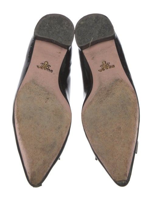 Prada Patent Leather Crystal Embellishments Flats