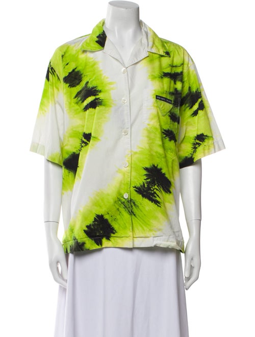 Prada 2019 Tie-Dye Print Button-Up Top